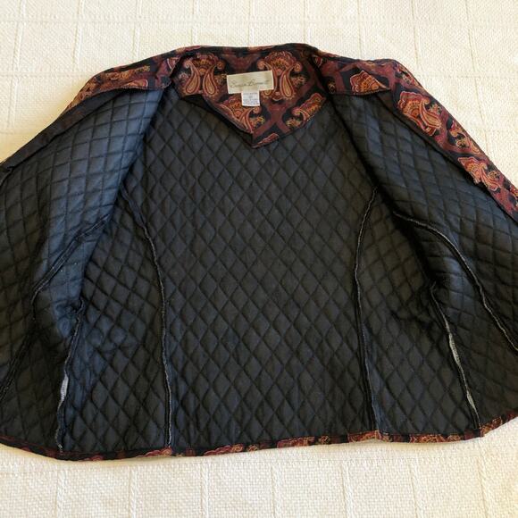 VTG 90s Susan Bennett Tapestry Paisley Jacket Baroque Boho Western Blazer Small - Picture 6 of 9